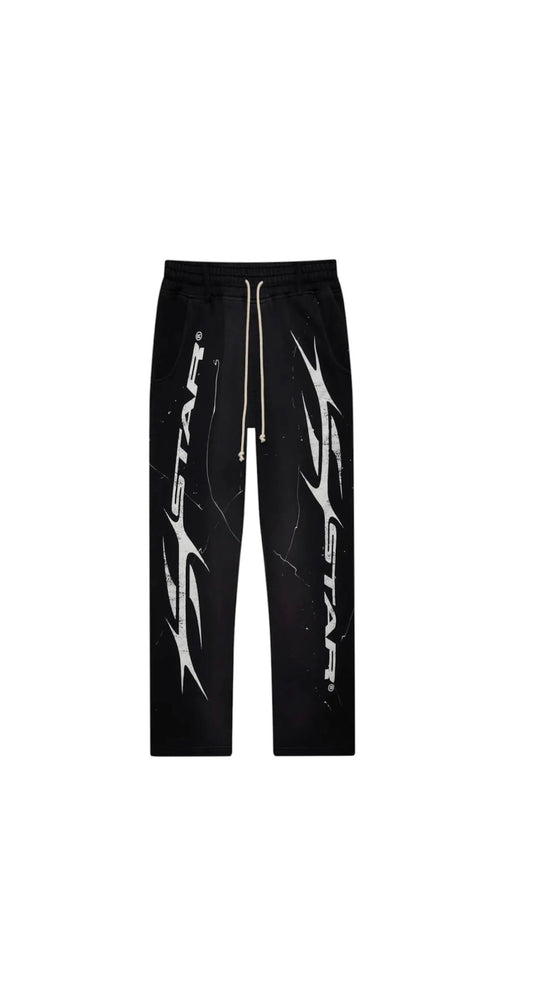 HELLSTAR STUDIOS RACER FLARE SWEATPANTS BLACK