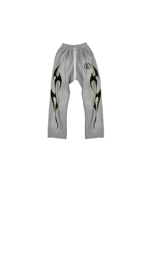 Hellstar Future Flames Sweatpants Grey/Green